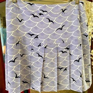 Kate spade blue bird print silk skirt size 6
